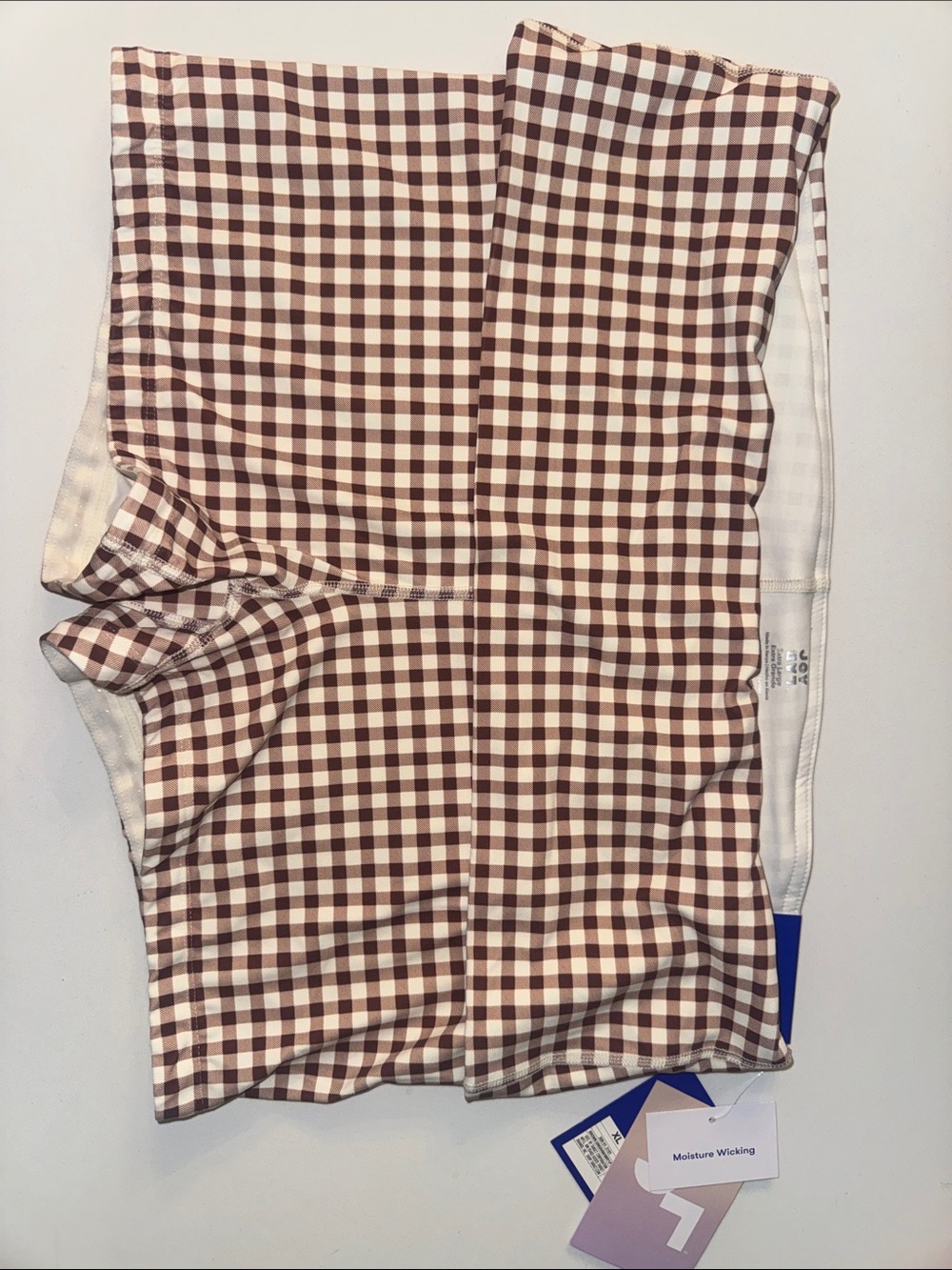 JoyLab Brown and Cream Check Athletic Shorts SIZE XL 🆕